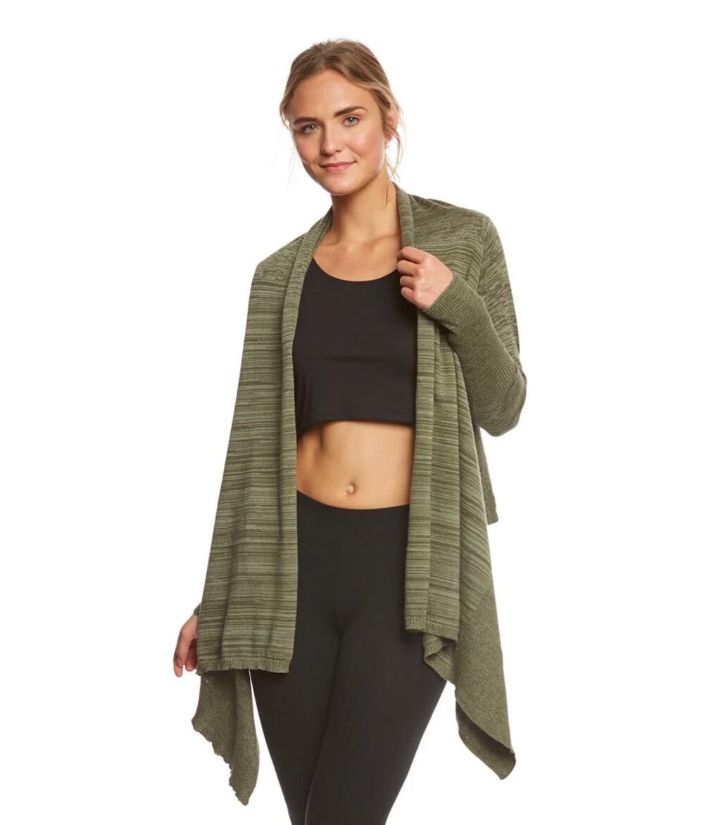 prAna Women’s Loveland Yoga Wrap 100% Organic Cotton Cargo Green Coal Size M